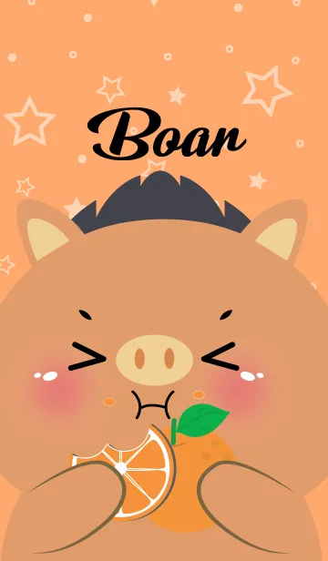 [LINE着せ替え] Boar Love Orange Theme (JP)の画像1