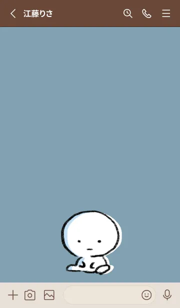 [LINE着せ替え] ベージュと青 : まる 7の画像2