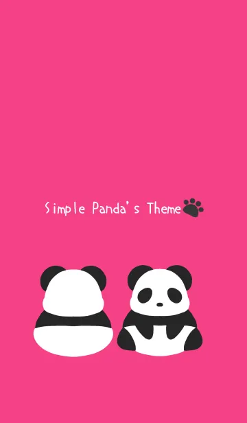 [LINE着せ替え] シンプルパンダの着せかえ/ピンクレッドの画像1