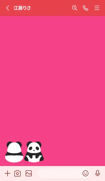 [LINE着せ替え] シンプルパンダの着せかえ/ピンクレッドの画像2