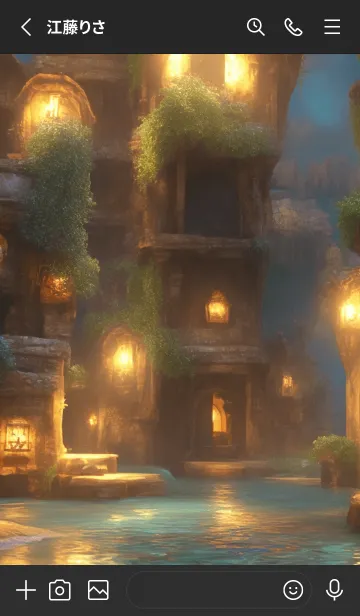 [LINE着せ替え] Fantasy Village - 001 BKの画像2