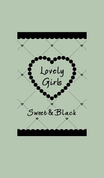 [LINE着せ替え] ♡ShabbyGreen&Black♡ハート&大人ガーリーの画像1