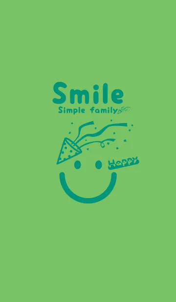 [LINE着せ替え] スマイル＆ハッピー ディープピーグリーンの画像1