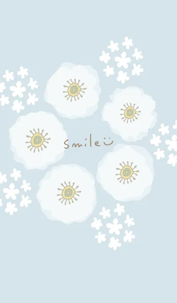 [LINE着せ替え] 白い花と小花の輪15の画像1