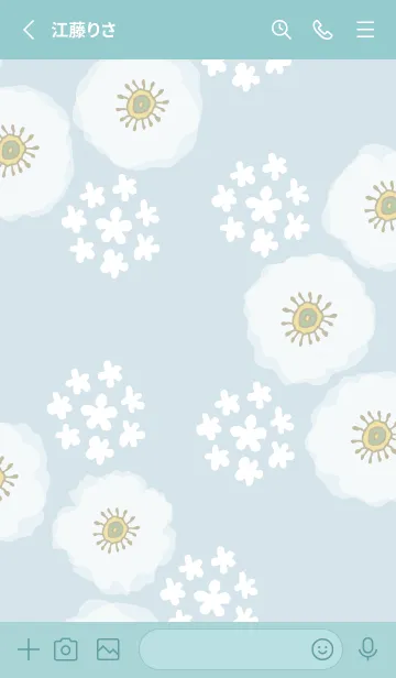 [LINE着せ替え] 白い花と小花の輪15の画像2