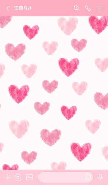 [LINE着せ替え] 大人 水彩 ハート27の画像2