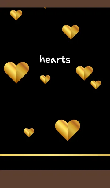 [LINE着せ替え] 金色のハート 茶色の画像1