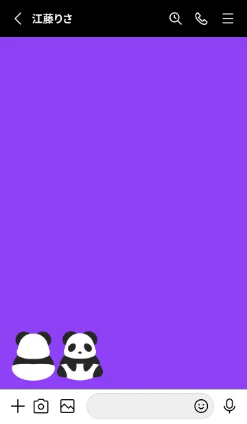 [LINE着せ替え] シンプルパンダ/パープル/ブラックの画像2