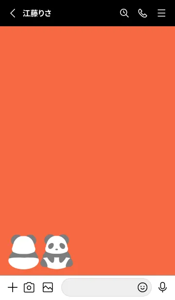 [LINE着せ替え] シンプルパンダ/オレンジ/ブラックの画像2