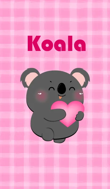 [LINE着せ替え] Simple Black Koala and Pink Theme (JP)の画像1