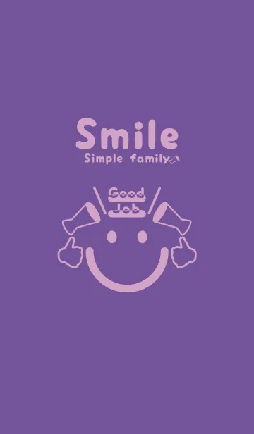 [LINE着せ替え] スマイル＆グッジョブ 江戸紫の画像1