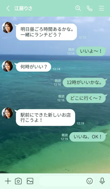 [LINE着せ替え] Beautiful Emerald Green Seaの画像3