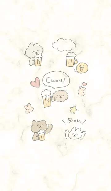 [LINE着せ替え] 乾杯♡yellow14_1の画像1