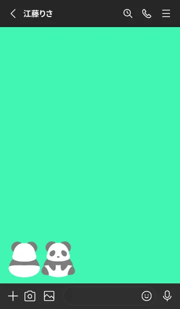 [LINE着せ替え] シンプルパンダ/蛍光ミントグリーンの画像2