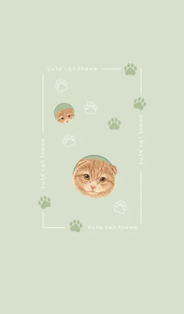 [LINE着せ替え] CAT - スコティッシュ 01 - GREENの画像1