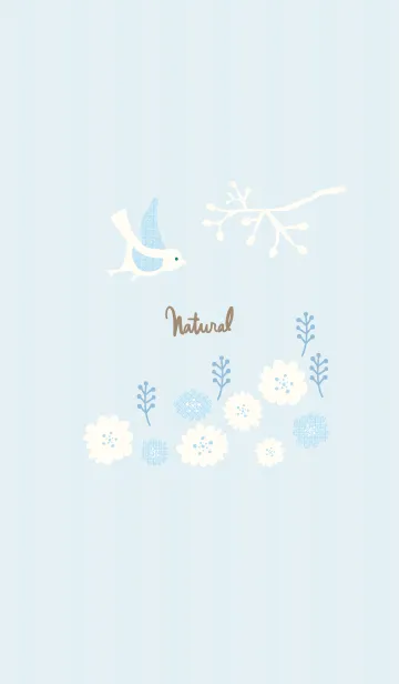 [LINE着せ替え] 鳥と花と枝2の画像1