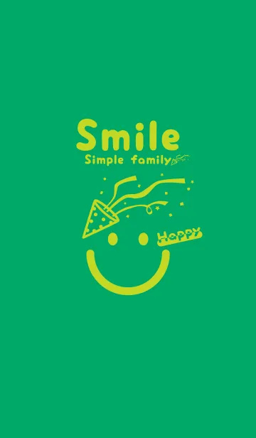 [LINE着せ替え] スマイル＆ハッピー エメラルドグリーンの画像1