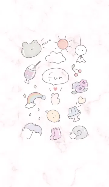 [LINE着せ替え] ほんわかな梅雨♡pink10_1の画像1