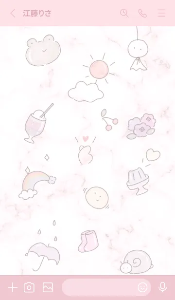 [LINE着せ替え] ほんわかな梅雨♡pink10_1の画像2
