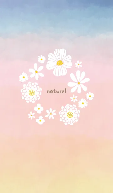 [LINE着せ替え] 白い花のリース 水彩18の画像1