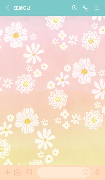 [LINE着せ替え] 白い花のリース 水彩18の画像2