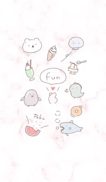 [LINE着せ替え] ゆるい仲間♡pink10_1の画像1