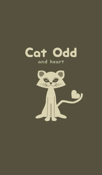 [LINE着せ替え] 猫のオッドとハート 枯葉色の画像1