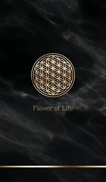 [LINE着せ替え] Flower of Life - Gold (M) - ブラックの画像1