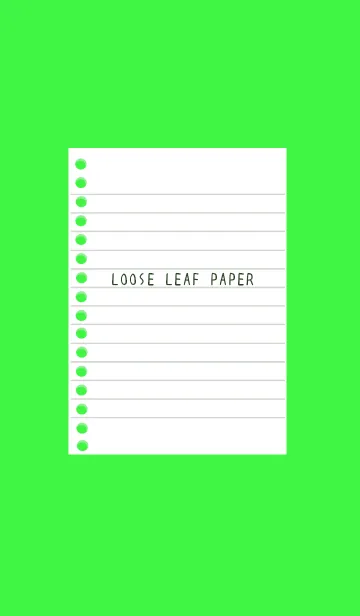 [LINE着せ替え] ルーズリーフ/蛍光グリーン/ブラックの画像1