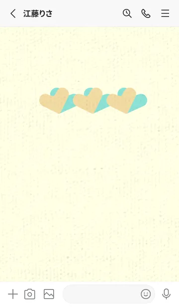 [LINE着せ替え] 3つのハート型の着せかえ 砥粉色の画像2