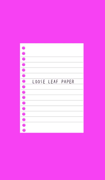 [LINE着せ替え] ルーズリーフ/蛍光ピンク/ブラックの画像1
