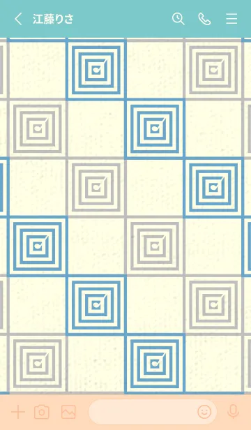 [LINE着せ替え] 和音 市松模様 音符  チョークブルーの画像2