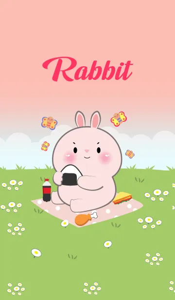 [LINE着せ替え] Pink Rabbit Love Picnic Theme (JP)の画像1