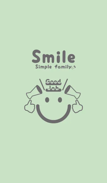 [LINE着せ替え] スマイル＆グッジョブ シルバーグリーンの画像1