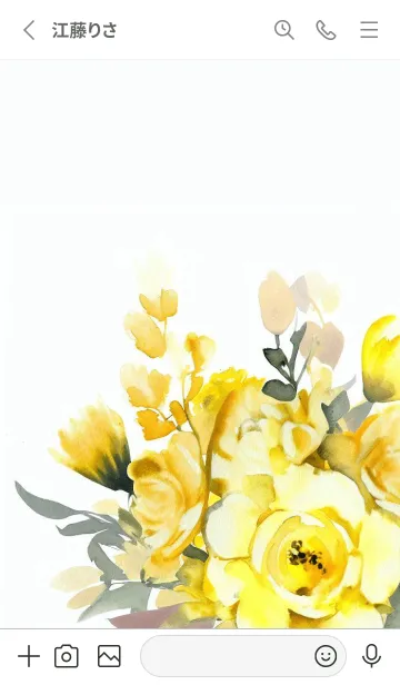 [LINE着せ替え] Watercolor Yellow Flower-hisatotoの画像2