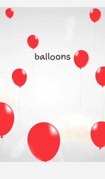 [LINE着せ替え] 赤い風船と空 白の画像1
