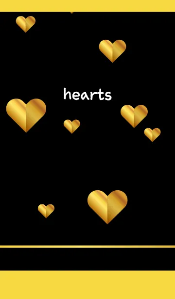 [LINE着せ替え] 金色のハート 黄色の画像1