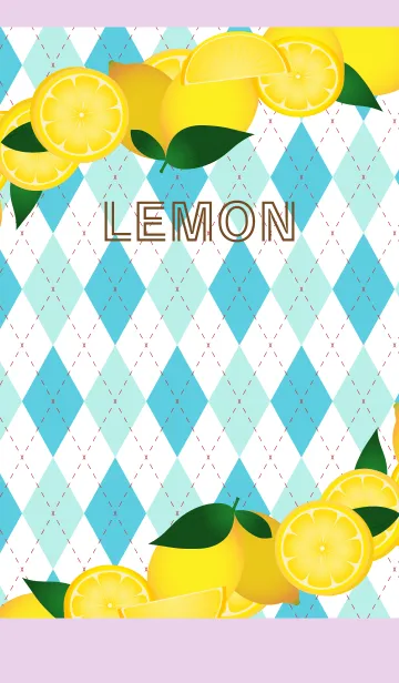 [LINE着せ替え] アーガイル模様とレモン 薄い紫の画像1