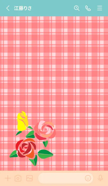 [LINE着せ替え] 3色の薔薇 ピンクと水色の画像2