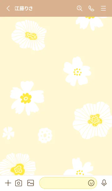 [LINE着せ替え] シンプル2 大人 白い花2の画像2