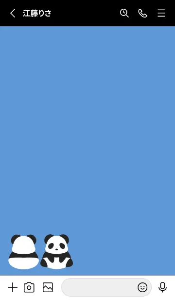 [LINE着せ替え] シンプルパンダ/ヒヤシンスブルー/ブラックの画像2