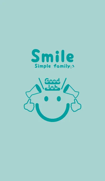[LINE着せ替え] スマイル＆グッジョブ ペールアクアの画像1