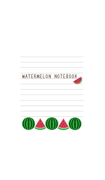 [LINE着せ替え] スイカのノートの着せかえ/ホワイトの画像1