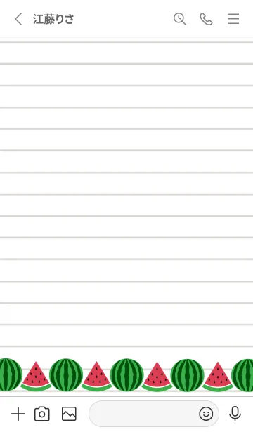 [LINE着せ替え] スイカのノートの着せかえ/ホワイトの画像2