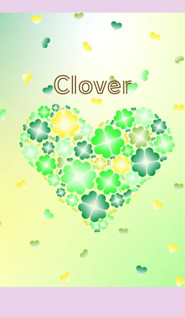 [LINE着せ替え] ハート型のクローバー 薄い紫の画像1