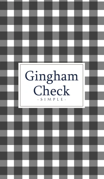 [LINE着せ替え] Gingham Check Black - SIMPLE 16の画像1