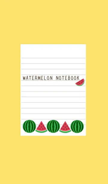[LINE着せ替え] スイカのノートの着せかえ/イエロー/朱色の画像1