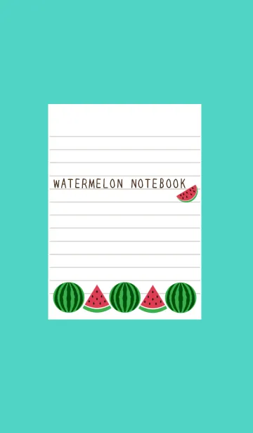 [LINE着せ替え] スイカのノート/エメラルドグリーンの画像1