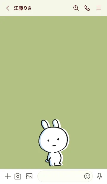 [LINE着せ替え] 黄緑 : まるうさの画像2