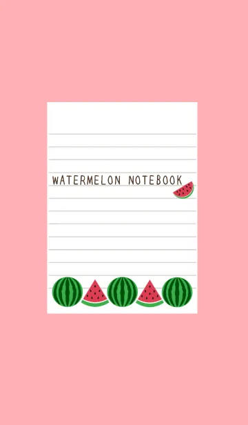 [LINE着せ替え] スイカのノートの着せかえ/ピンクレッドの画像1